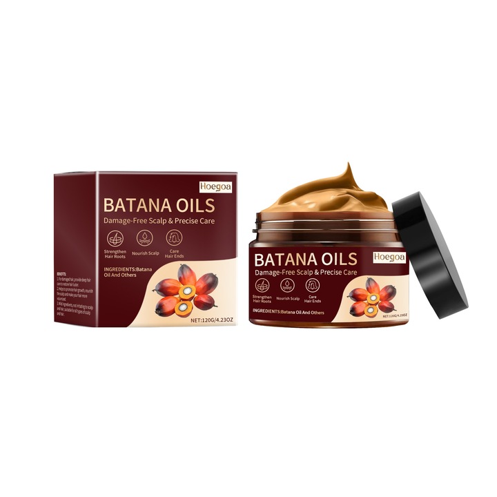 Masca de par nutritiva Batana, 250ml, ulei de palmier, ulei de ricin, pentru par uscat si deteriorat