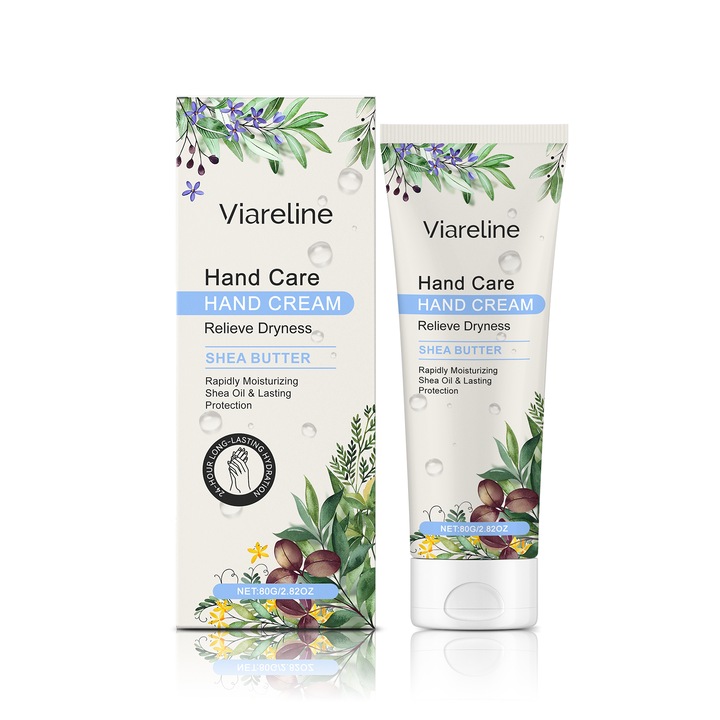 Hidratáló kézkrém shea vajjal, Viareline, könnyed textúra, gyors felszívódás, 80g