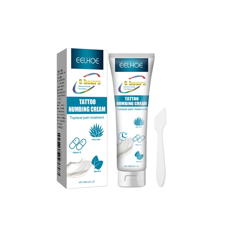 Tetoválásápoló krém, EELHOE, aloe verát és E-vitamint tartalmaz, 60 ml