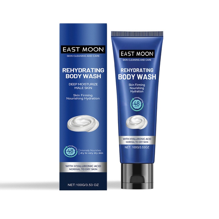 Férfi tusfürdő, mélytisztító, hidratáló, East Moon, 100g