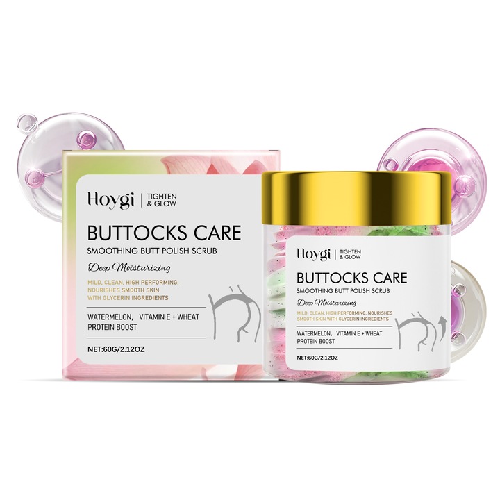 Hoygi fenékápoló bőrradír, tisztít és hidratál, javítja a bőr textúráját