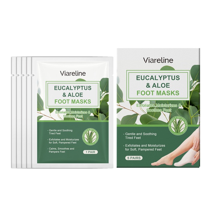 Exfoliáló és hidratáló lábmaszk Aloe Verával, Viareline