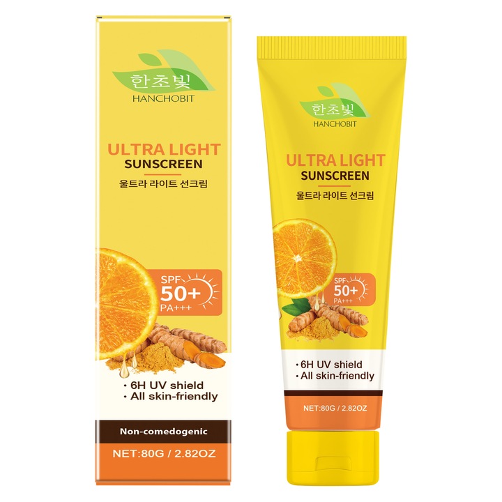 Ultra könnyű védőkrém, HANCHOBIT, UVA és UVB védelem, nem zsíros textúra