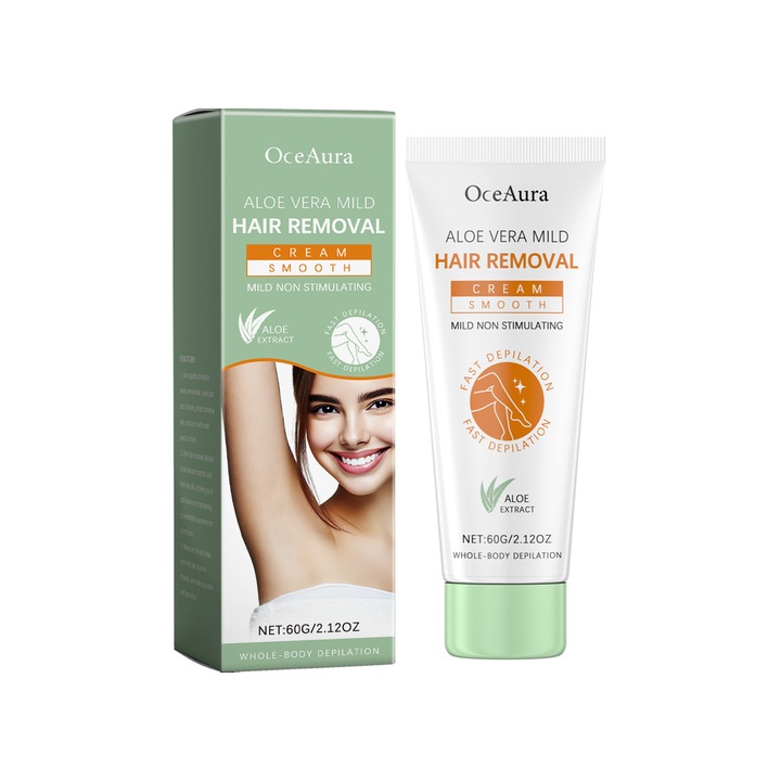 Crema depilatoare OceAura Aloe, ingrediente blande, 200ml