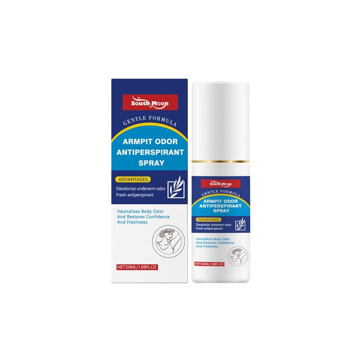 Spray pentru subrat South Moon, tratament pentru controlul transpiratiei, design portabil, 150ml