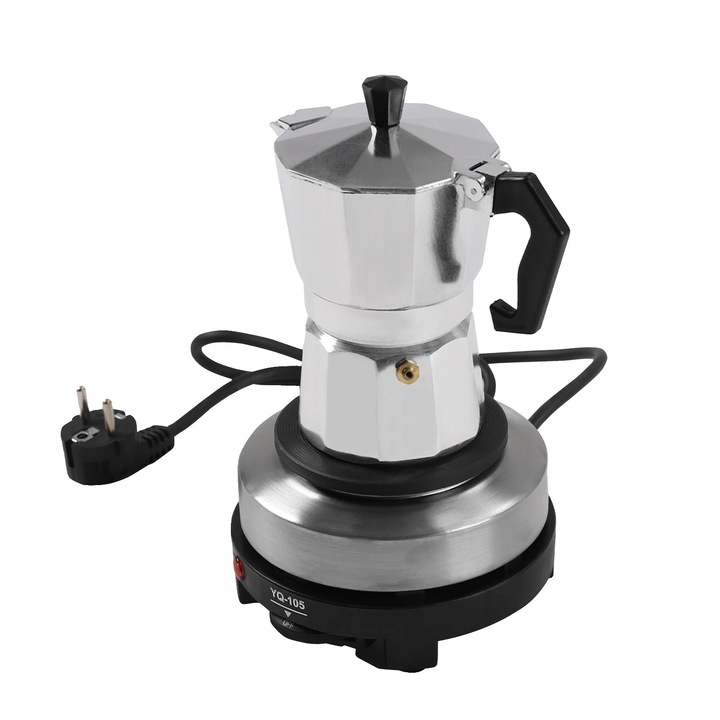 Kávéfőző 150ml 500W fekete kompakt állítható hőmérséklet 16x9.8cm