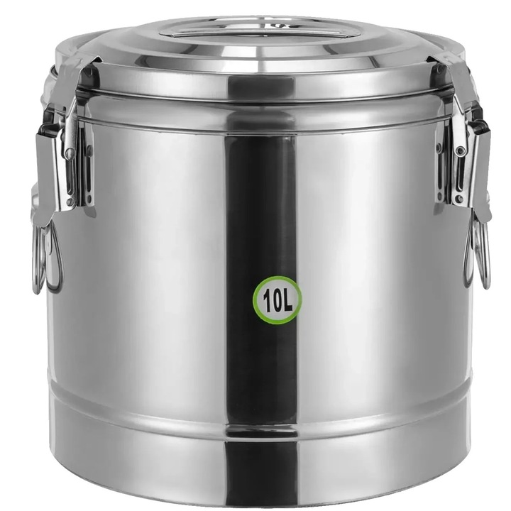 Dispenser bauturi, capacitate 14 litri, inox izolat, argintiu, 26.5x40cm