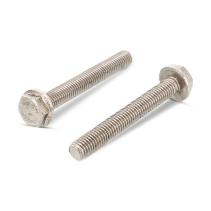 Set 200 Surub cap hexagonal cu flansa guler DIN 6921 - M6 x 60/60 mm