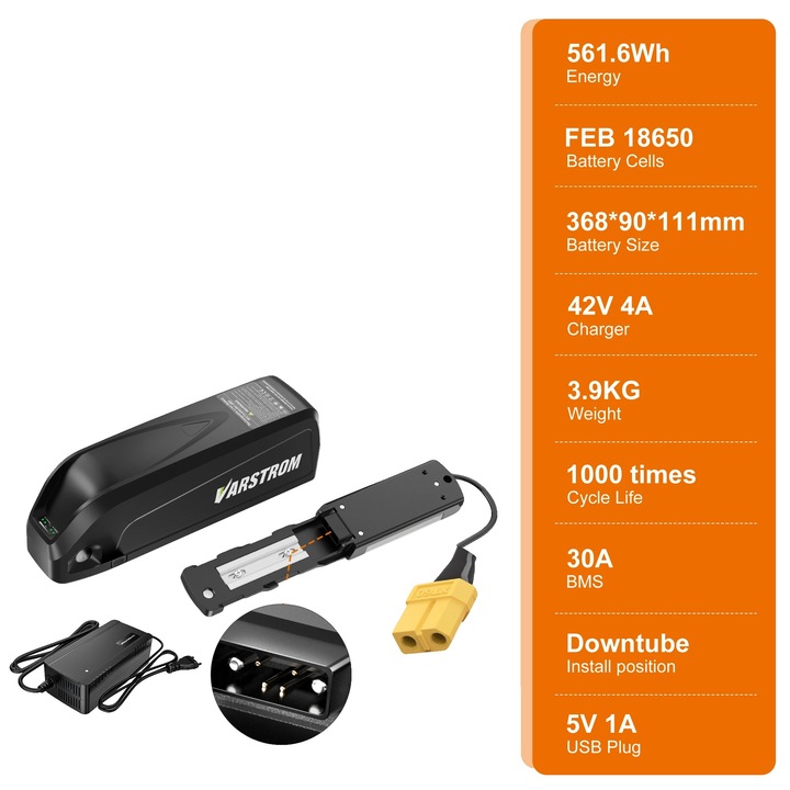 Baterie electrica 36V 15.6Ah, capacitate mare, compatibilitate variata, montare usoara