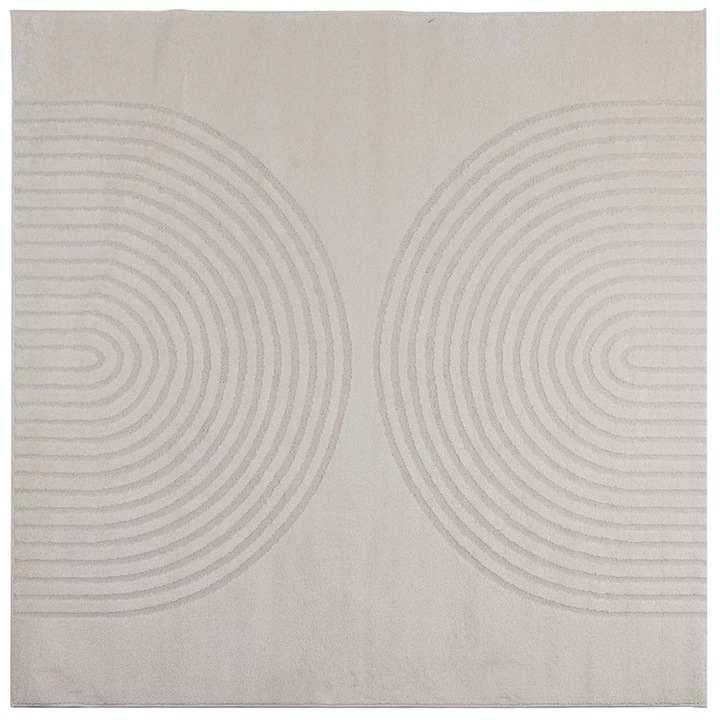 vidaXL Covoare de zona Patrat GALATI Crem 120 x 120 cm Poliester