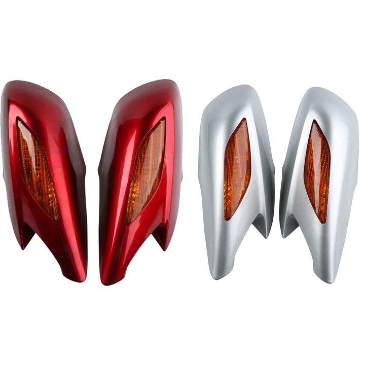 Огледало за велосипед TopX, комплект със стойка, червено или сребристо, 30x15см