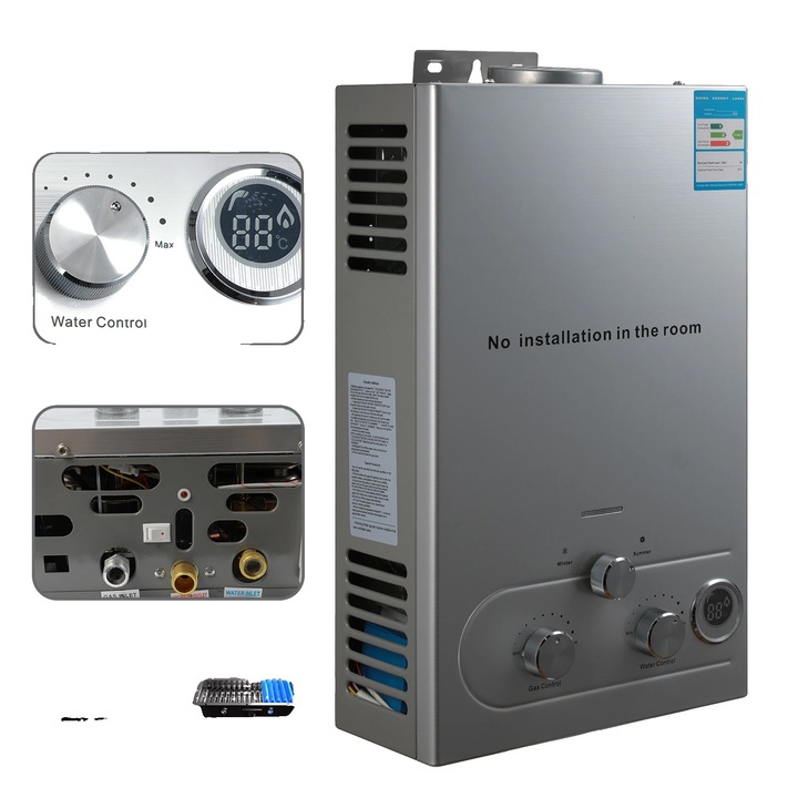 Incalzitor instant, 6L, 16kW, 8L/min, din otel inoxidabil, montare usoara