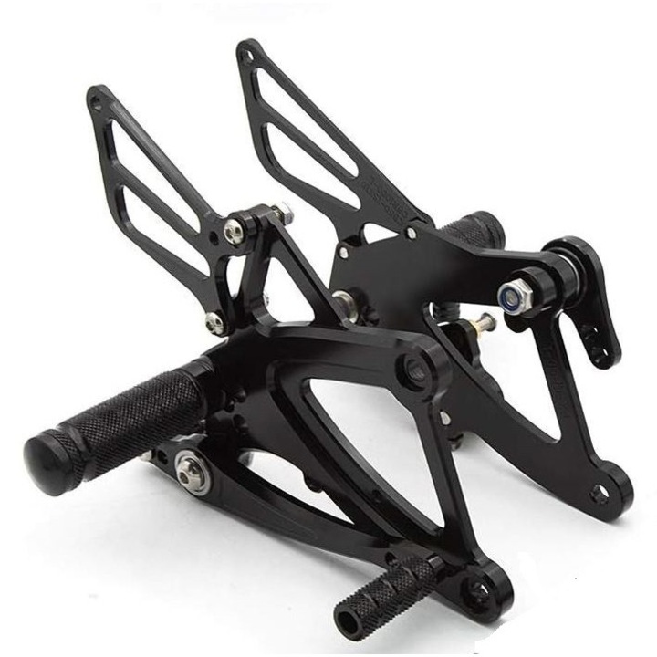 Set accesorii moto TopX, dublu suport, frana si schimbator, aluminiu, negru