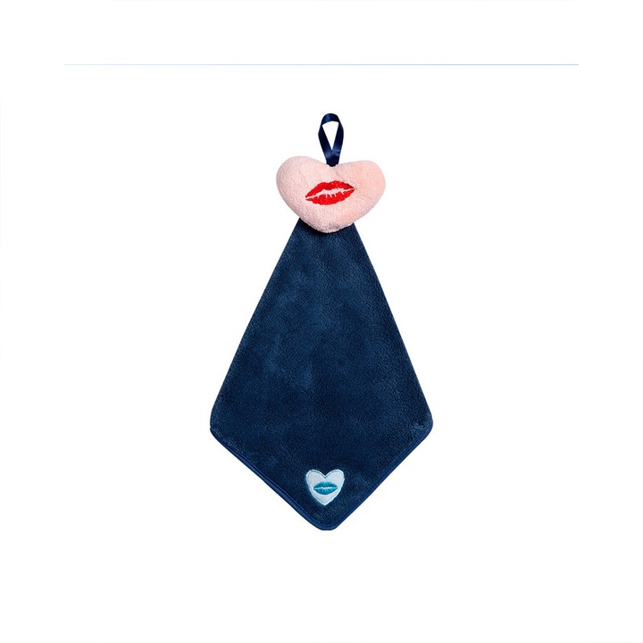 Комплект кърпи за баня, сладък дизайн, супер абсорбиращи, тъмносин, 43x16.93 инча