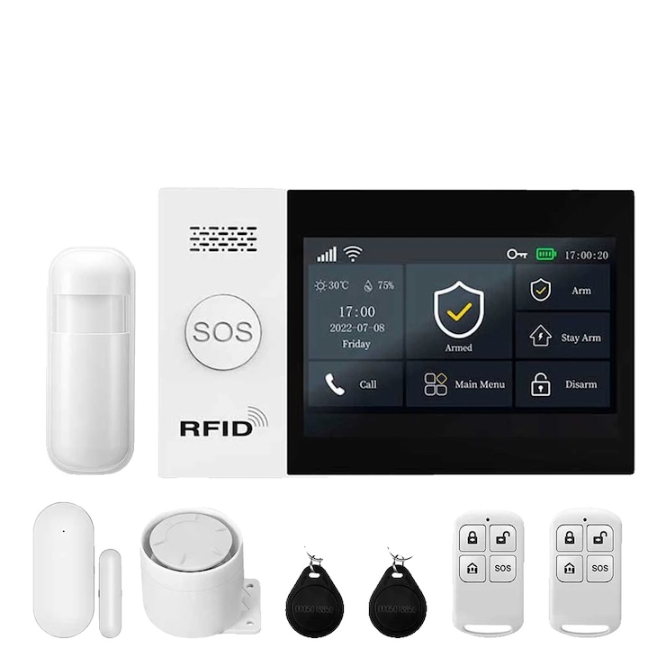 Kit Supraveghere si Securitate, 2G-D Seturi, Control prin Aplicatie Mobila, Conectivitate Wireless
