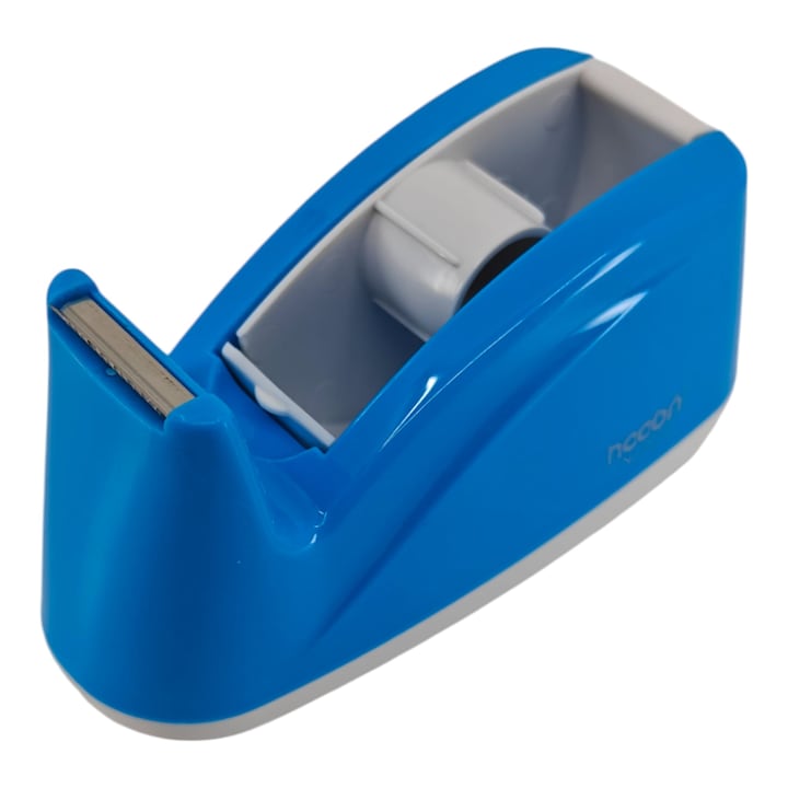 Dispenser banda adeziva HOOBN 19x33mm, albastru, dimensiuni 125x60x60mm