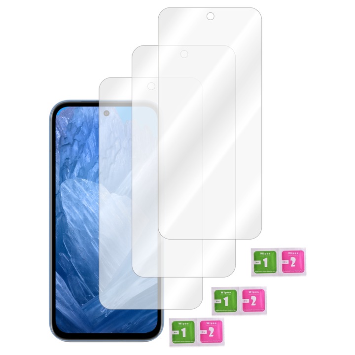 Sticla protectoare pentru GOOGLE PIXEL 8A, MARTECH, set de 3 bucati, 9H, 0.33mm, transparent