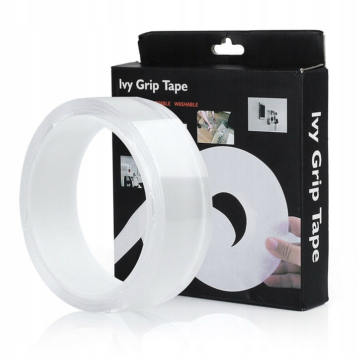 Nano tape transparent dublu adeziv reutilizabil 1 m