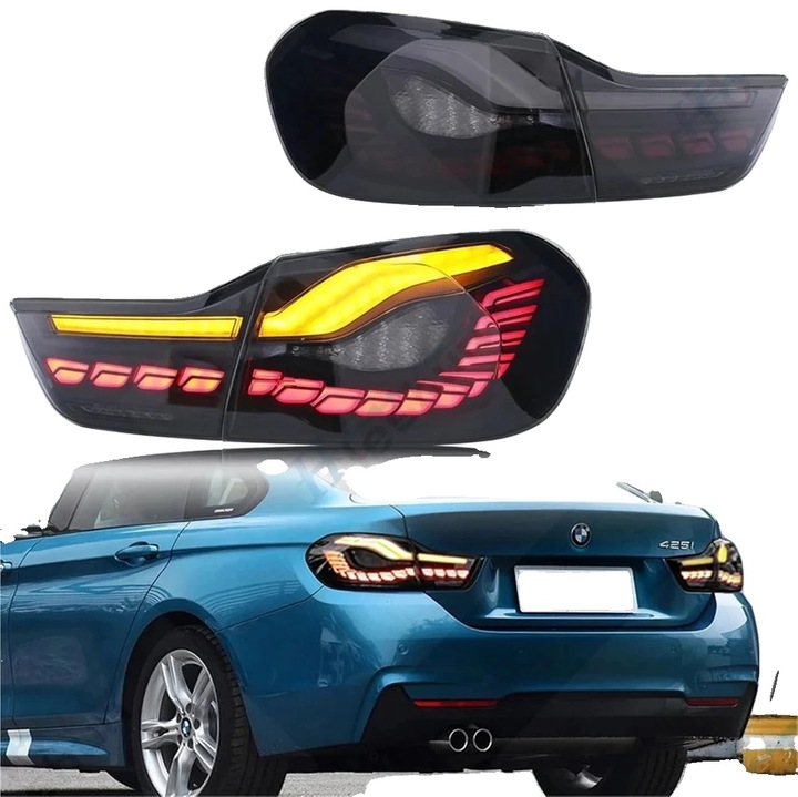 Asamblare stopuri, design dinamic OLED, instalare simpla, fum, pentru BMW 4 Series (2014-2020)