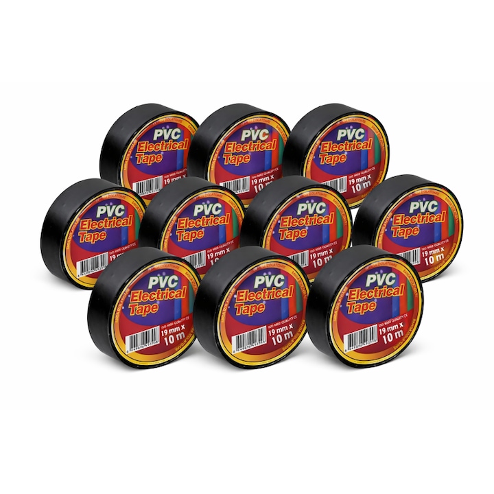 Banda Izoliera Neagra 19mm x 10m Set 10 buc