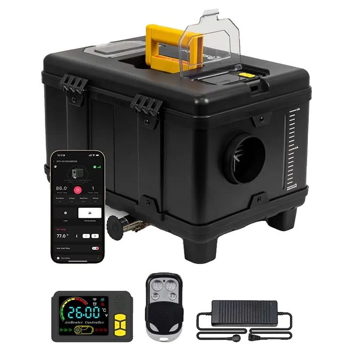 Aeroterma industriala, 8kW, design compact, control LCD, 40x25x26cm