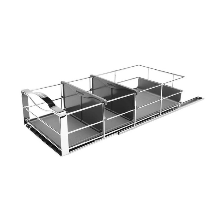 Simplehuman KT1118 kihúzható szekrényrendező, 9 kg-ig, 22.8x50.8x15.2 cm, Inox