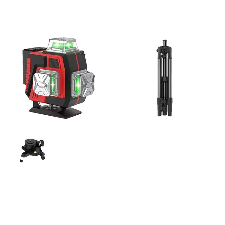 Nivel laser 4D, 16 linii, verde, cu trepied, 32ft