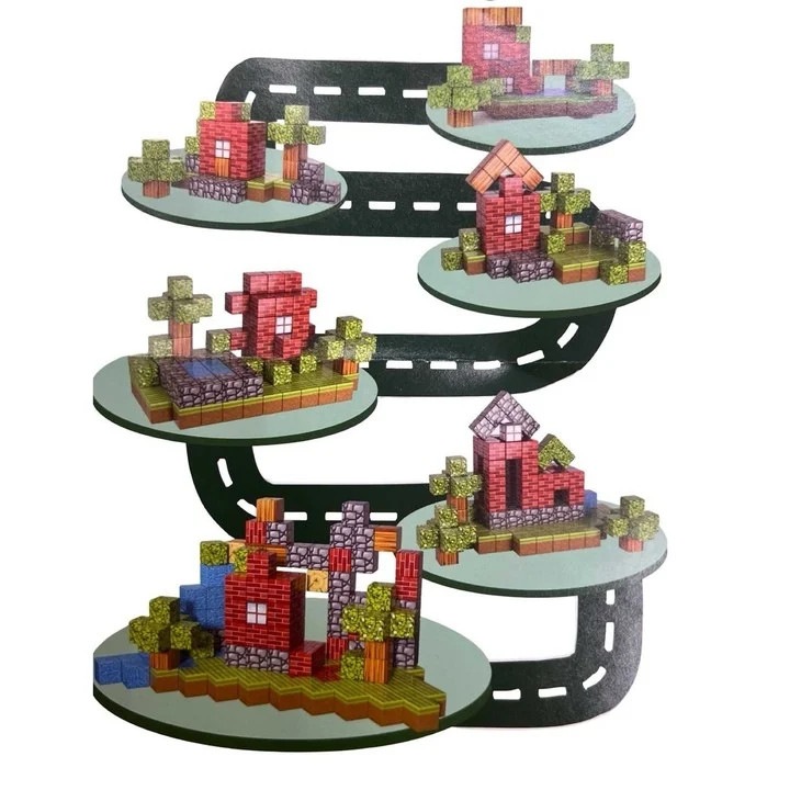 Mágneses kockakészlet, JPT blokkok 660, 80 kocka, Minecraft textúrák, többszínű, 3+ éves kortól