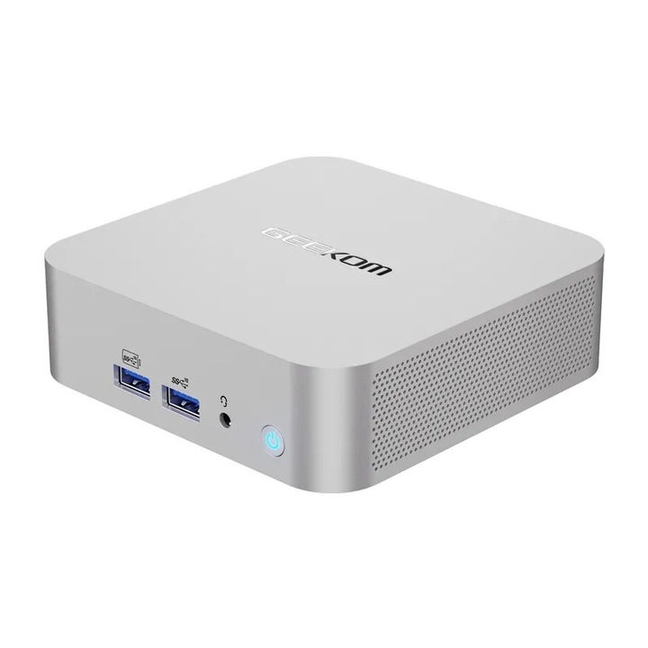 Mini PC Geekom A8, AMD Ryzen 9 8945HS, 32 GB RAM, 1 TB SSD, Windows 11 Pro, Aluminiu