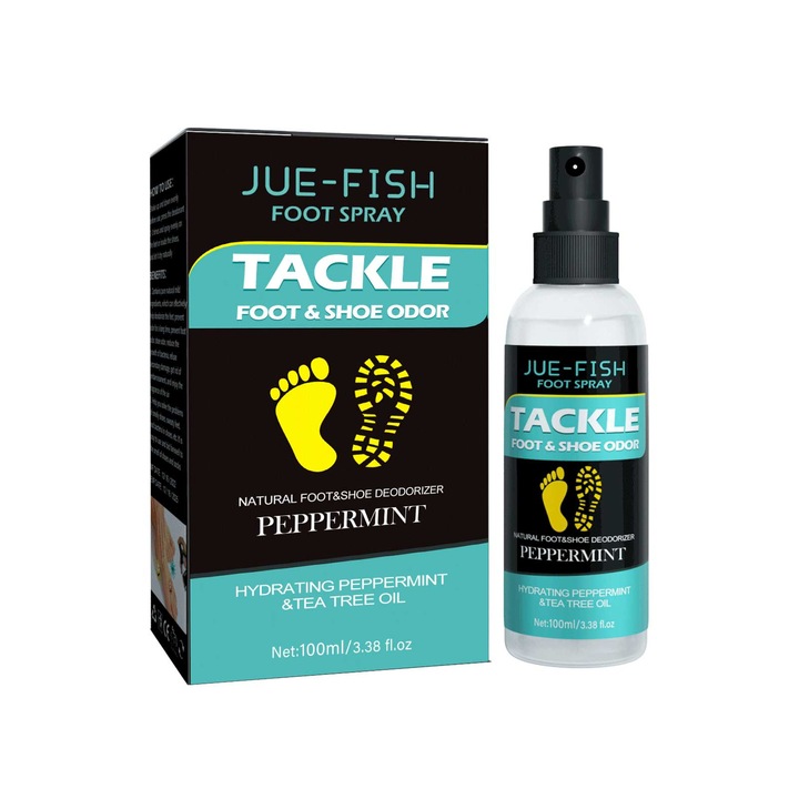 Jue-Fish lábápoló spray, antibakteriális, menta kivonattal és teafaolajjal