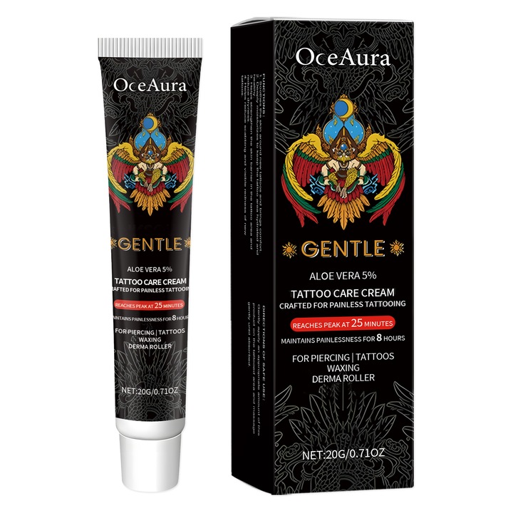 Tetoválásápoló krém, OceAura, glicerinnel és aloe vera kivonattal