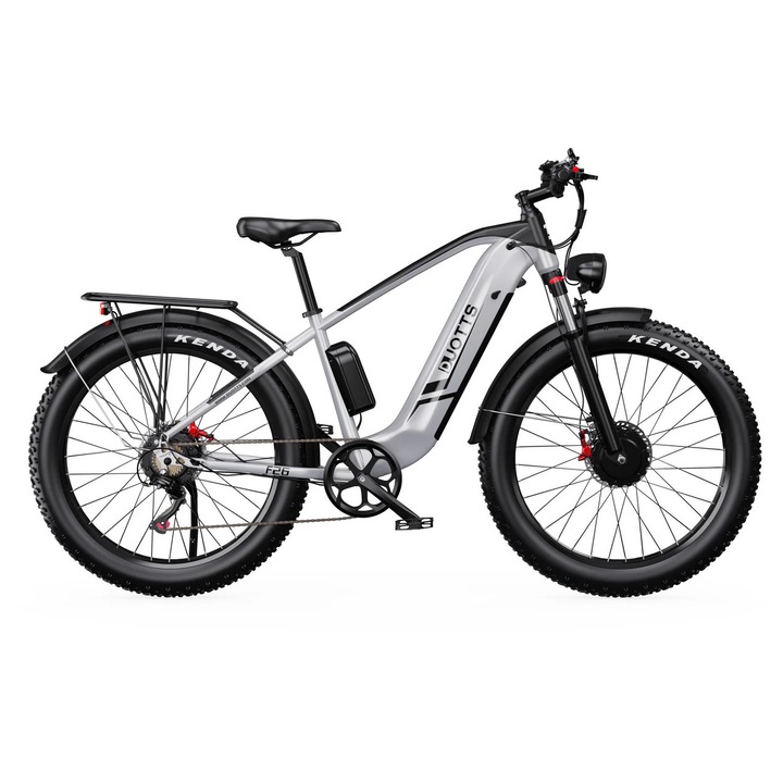 DUOTTS F26 elektromos kerékpár, 2 motoros, 48V/20Ah akkumulátor, szürke, 26 hüvelyk, 120 km hatótávolság