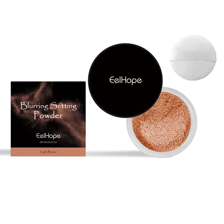 Pudra de fixare, light brown, efect mat, protectie solara, 30g
