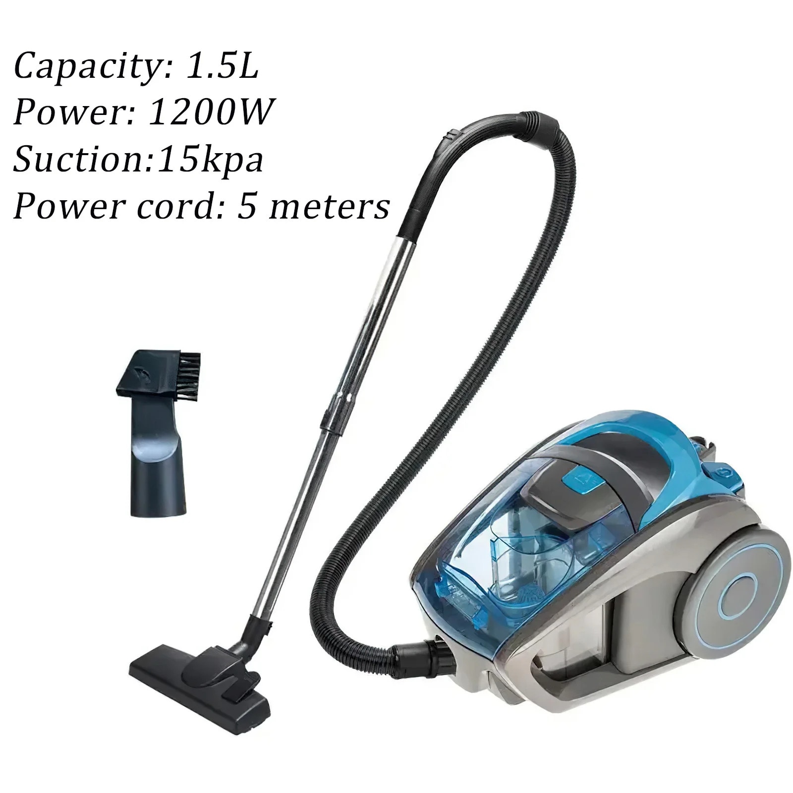 Aspirator 15000Pa, funcție umedă și uscată, albastru, pentru diverse tipuri de pardoseli