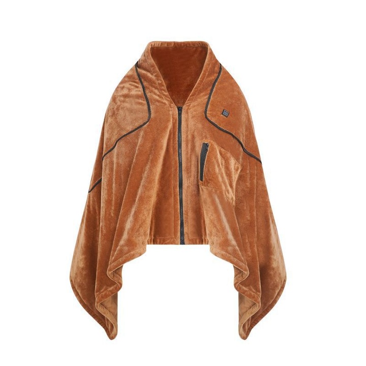 Patura electrica incalzitoare, ajustare temperatura, design impermeabil, bronz, 70x150cm