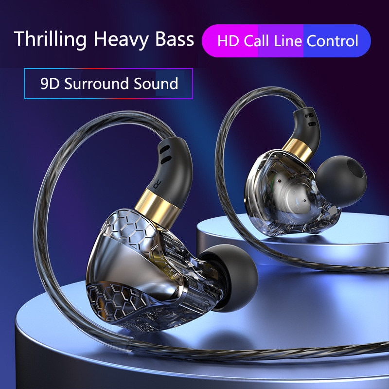 Casti cu fir, In-Ear, 3.5mm Jack, Control Volum, 1.2m, Calitate Sunet HiFi, Negru