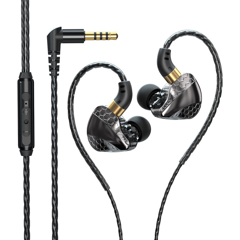 Casti cu fir, In-Ear, 3.5mm Jack, Control Volum, 1.2m, Calitate Sunet HiFi, Negru