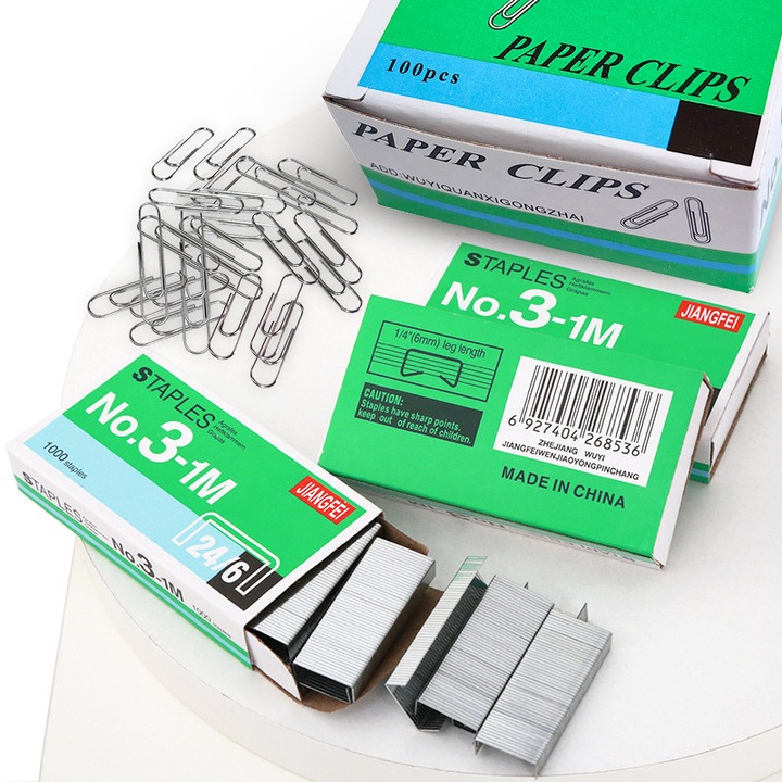 Set 12 cutii Capse, 24/6, 10000 buc/10cutie, 200 buc/2 cutieagrafe de hartie si set de lianti, rezistenta ridicata, penetrare puternica, tratament de galvanizare anti-rugina, durabila in timp, accesorii pentru birou, material metal/plastic/cauciuc