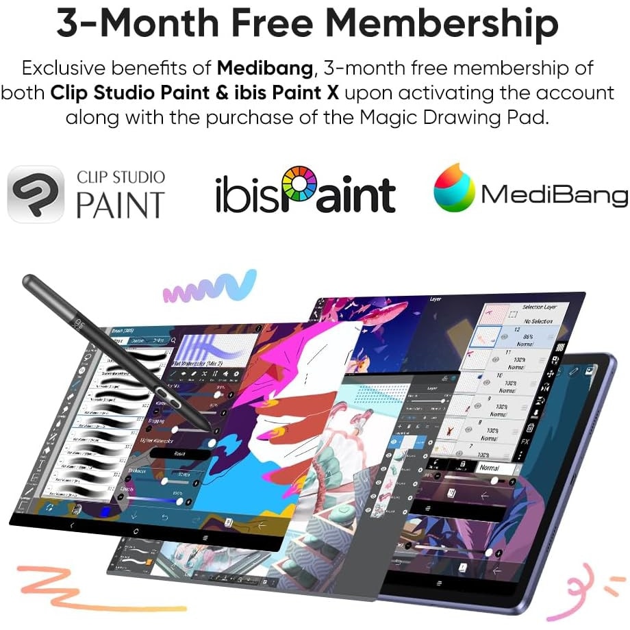 Tableta XP-Pen Magic Drawing Pad 12" Display 2K FHD, Stylus X3 Pro, 16K Nivele Presiune, Rezolutie 2160x1440, Android 12, 8GB RAM + 256GB, Wi-Fi, Include husa silicon