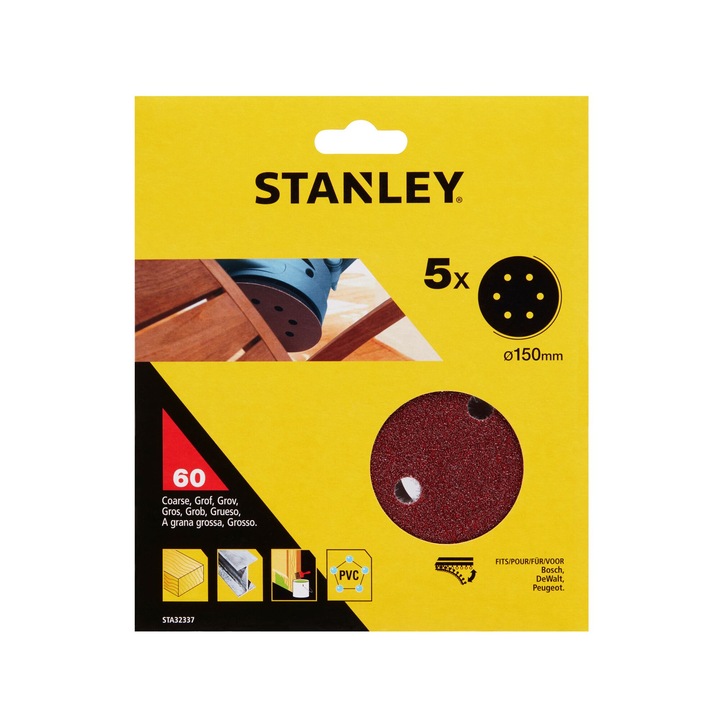 Disc Abraziv Pentru Slefuire Pentru Slefuire Cu Excentic, Velcro, 150Mm, P60