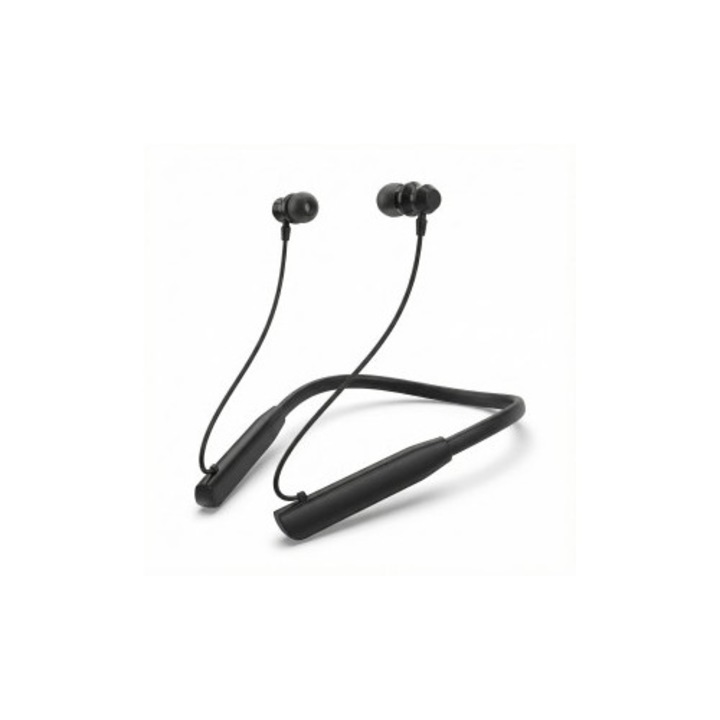 Casti Bluetooth BACY BT-001, in ear, autonomie 120 ore, control prin atingere, negru