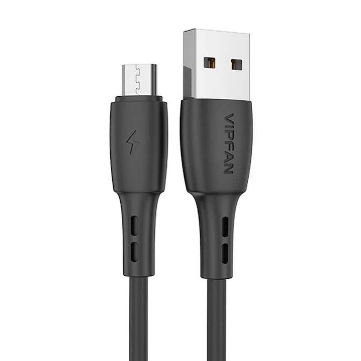Cablu USB - micro USB, Dactylion, 1 m, 3 A, negru