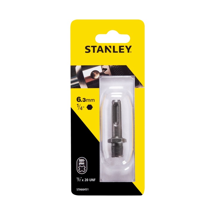 Adaptor Stanley SDS Plus, prindere hex 1/4", set 1 bucată
