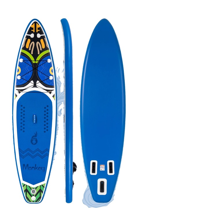 Placa de Stand Up Paddle, set complet accesorii, design gonflabil, 335x76cm, capacitate maxima 150kg, antiderapant