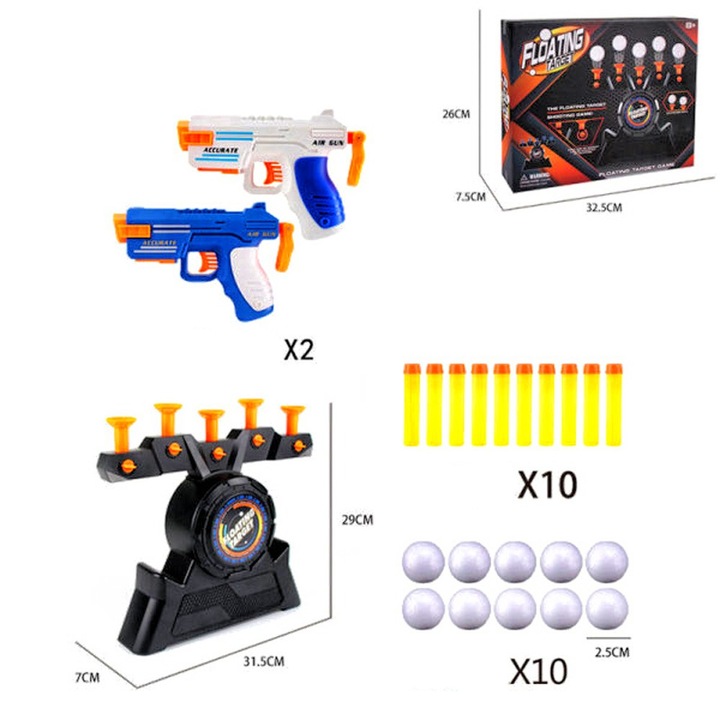 Légpuska célpont és két pisztoly EmonaMall W4409, fekete