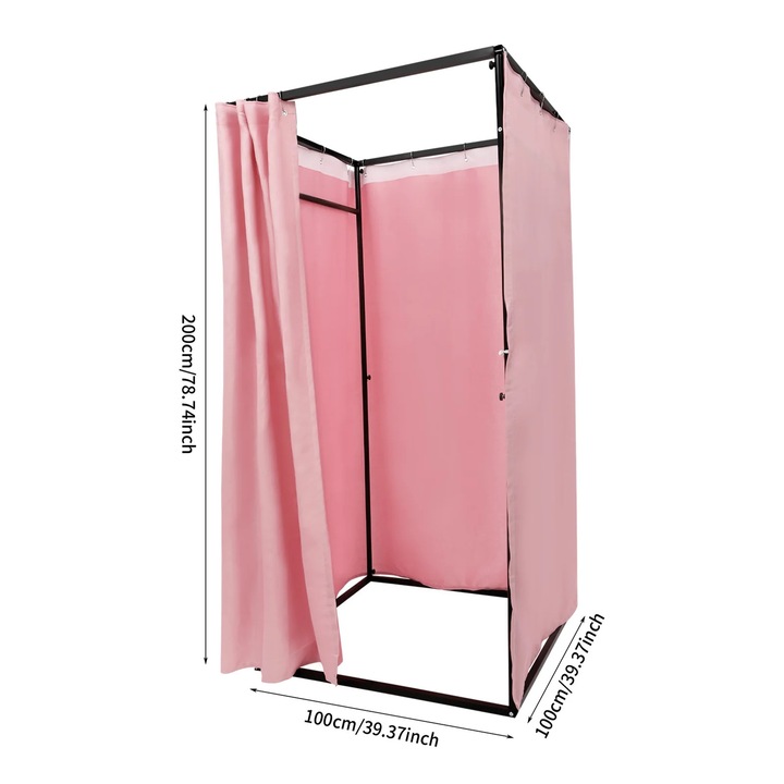 Cabina de proba, 3-4 persoane, roz, 100x100x200cm