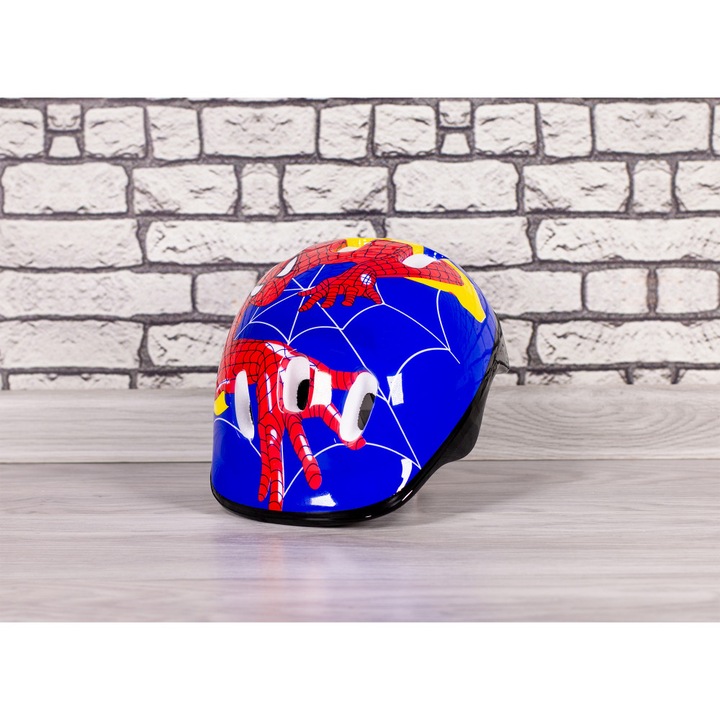 Cască de protecție pentru copii, EmonaMall, Albastru, Spiderman