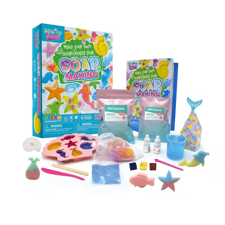 Joc educativ, BIG BANG BEAUTY, Fabrica de Sapun, 16 activitati, multicolor, 8 ani