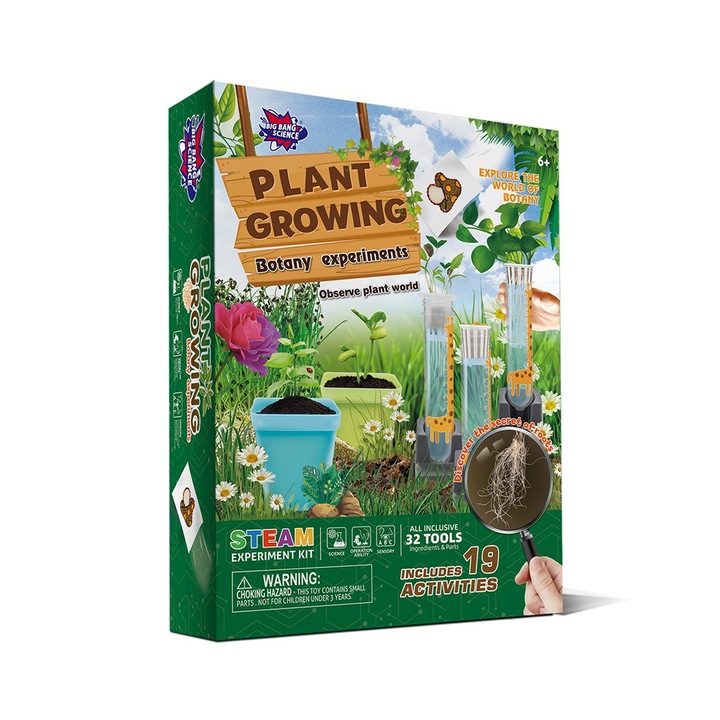 Joc educativ, STEAM, Cresterea Plantelor, 19 activitati, lb. Engleza