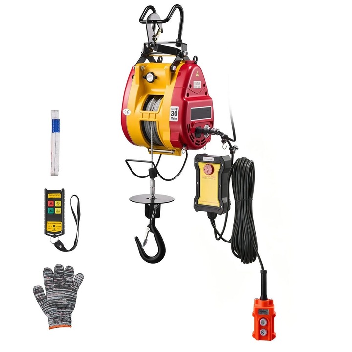 Palan electric OMS, 2 în 1, 1500W, 300 kg, înălțime 30 m, 330x200x240mm